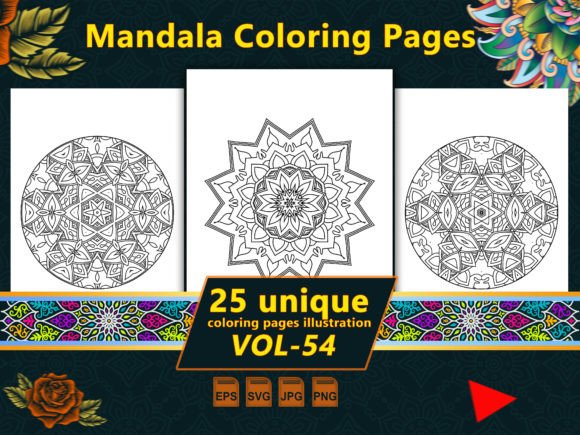A Designer's Review of Mandala Coloring Pages Vol-54 Interiors