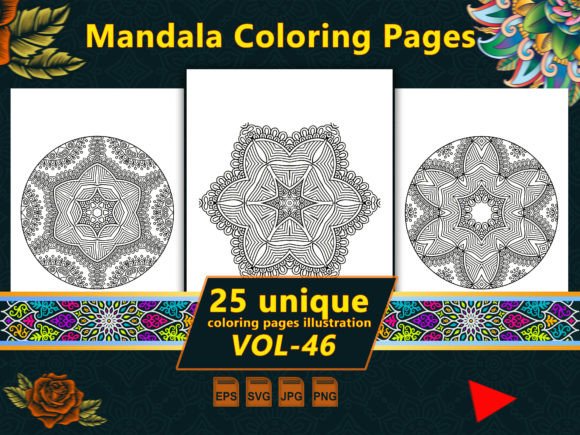 A Designer's Take on Mandala Coloring Pages Vol-46 Interiors