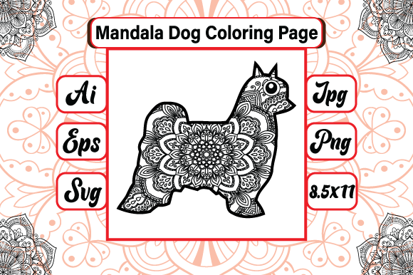 A Mandala Dog Design for Embroidered Gifts and Products