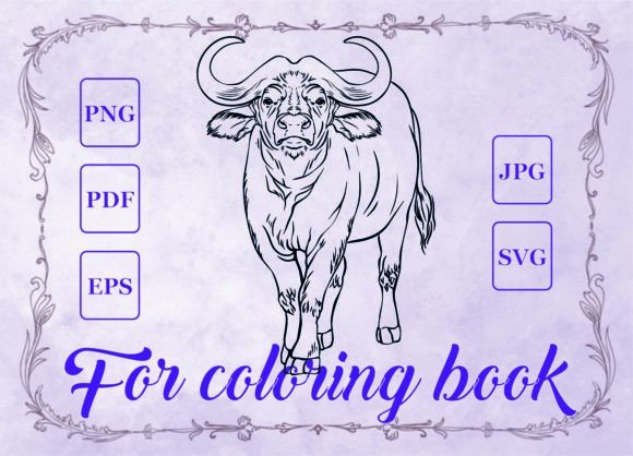 Buffalo Animal Graphics for Creative Coloring Pages