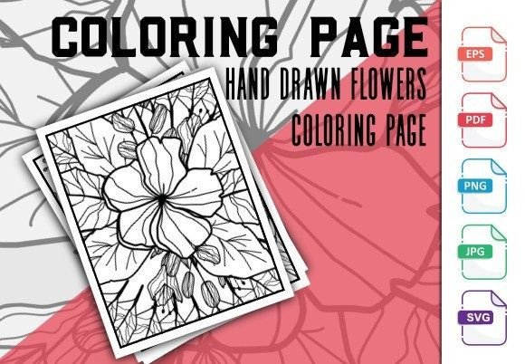 Floral Cute Coloring Page Graphics for Coloring Pages Amp