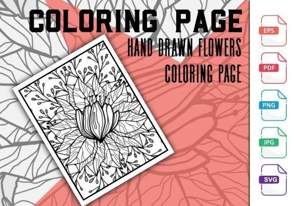 Flower Hand Drawn Coloring Page: Graphics Review