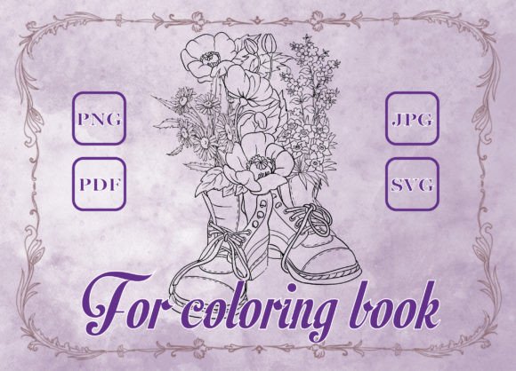 Flowers in Shoes Graphics & Coloring Pages Amp