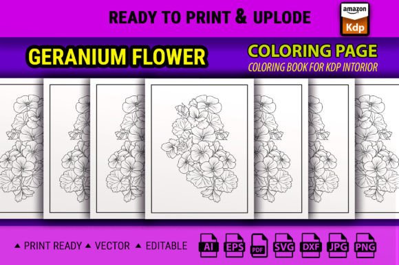 Geranium Flower Coloring Pagge: Graphics & Coloring Pages Amp