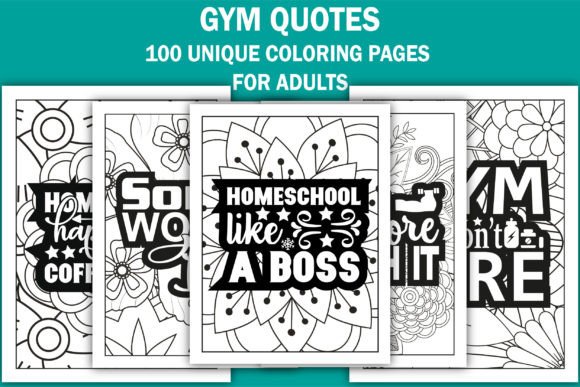 Gym Quotes Coloring Graphics & Pages Amp Review