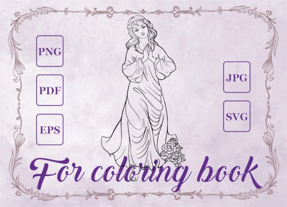 Holy Virgin Vector Graphics: Adult Coloring Pages Amp Review