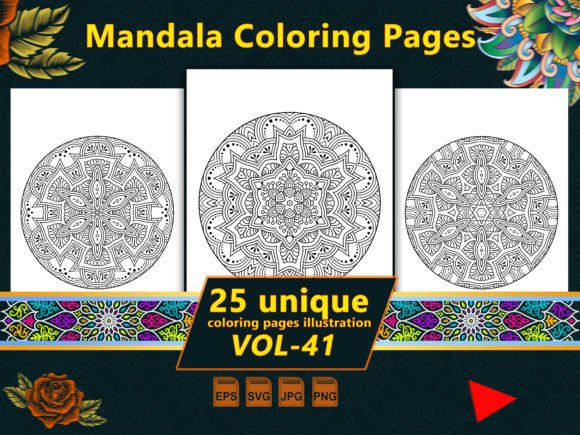 Mandala Coloring Pages Vol-41: Graphics & Coloring Pages Amp Review