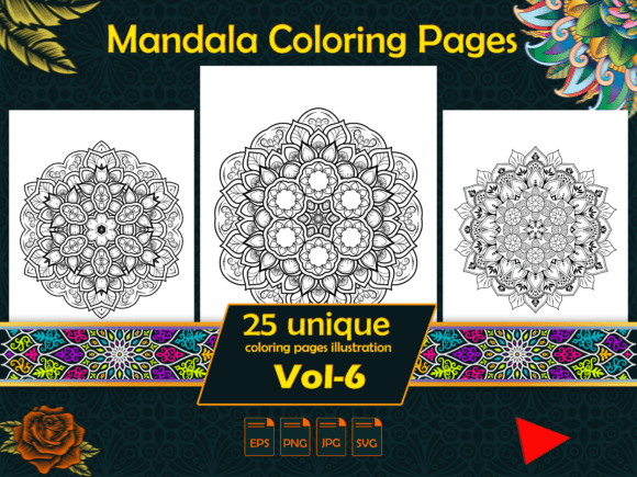 Mandala Coloring Pages Vol-6: Graphics & Coloring Pages Amp Review