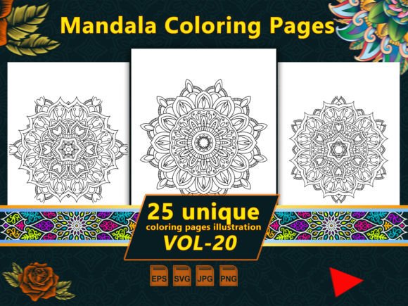 Mandala Vol-20 Interiors: Graphics & Coloring Pages Amp