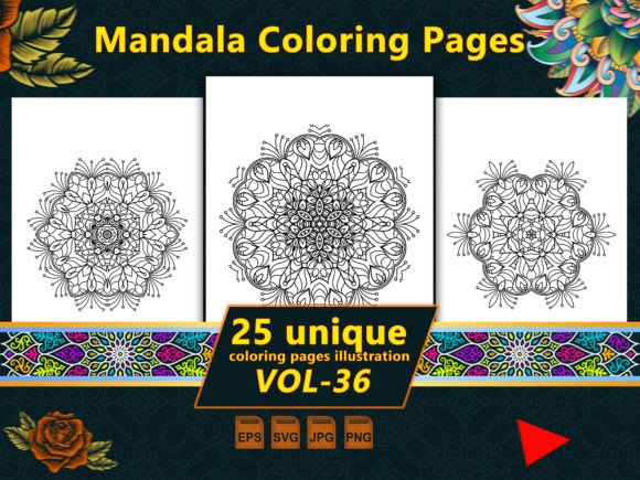 Mandala Vol-36 Interiors Graphics & Coloring Pages Amp