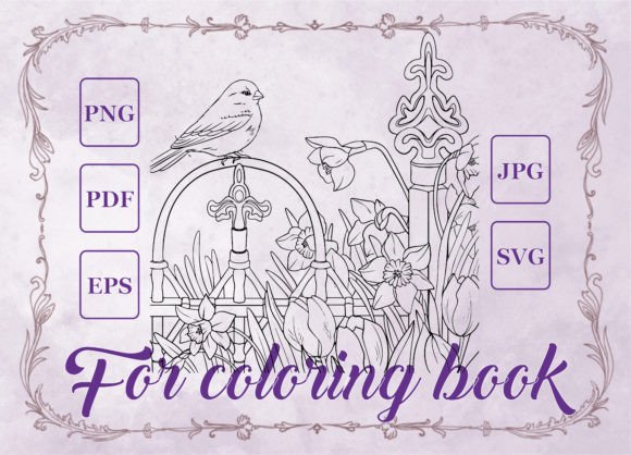 Metal Fence Sparrow Graphics & Coloring Pages Amp