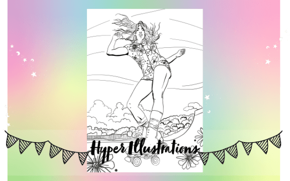 Roller Skating Coloring Pages Amp: KDP Sports Graphics